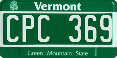 VT license plate CPC369