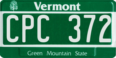 VT license plate CPC372