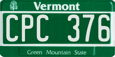 VT license plate CPC376
