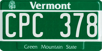 VT license plate CPC378
