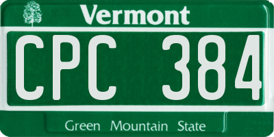 VT license plate CPC384