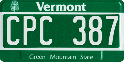 VT license plate CPC387