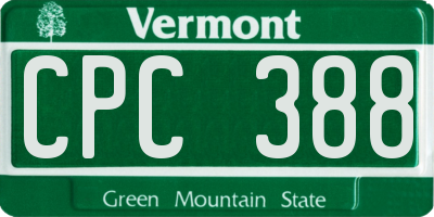 VT license plate CPC388