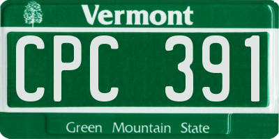 VT license plate CPC391
