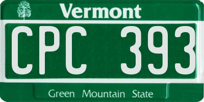 VT license plate CPC393