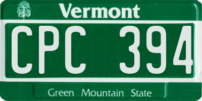 VT license plate CPC394