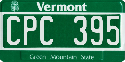 VT license plate CPC395