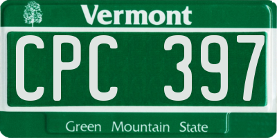 VT license plate CPC397