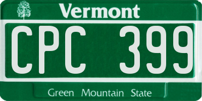 VT license plate CPC399
