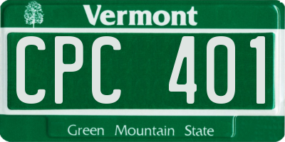 VT license plate CPC401
