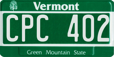VT license plate CPC402
