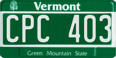VT license plate CPC403