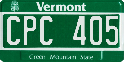 VT license plate CPC405