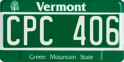 VT license plate CPC406