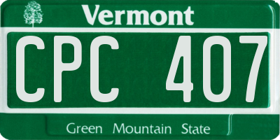 VT license plate CPC407