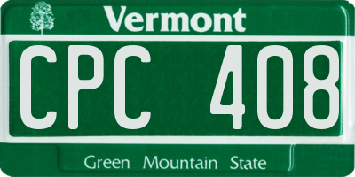 VT license plate CPC408