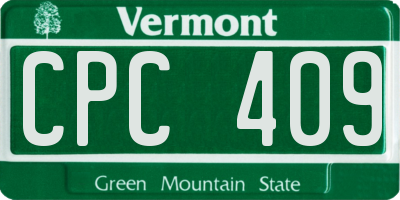 VT license plate CPC409