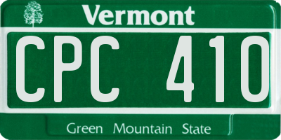 VT license plate CPC410