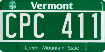 VT license plate CPC411