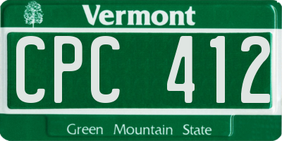 VT license plate CPC412