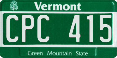 VT license plate CPC415