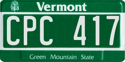 VT license plate CPC417