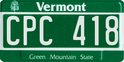 VT license plate CPC418