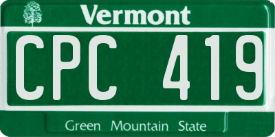VT license plate CPC419