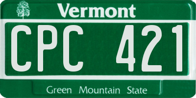 VT license plate CPC421