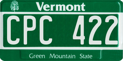 VT license plate CPC422