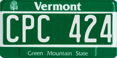 VT license plate CPC424