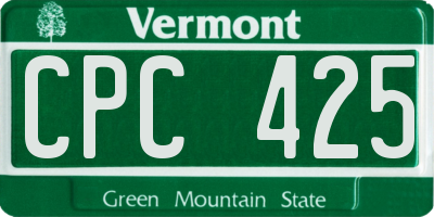 VT license plate CPC425