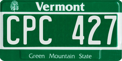 VT license plate CPC427