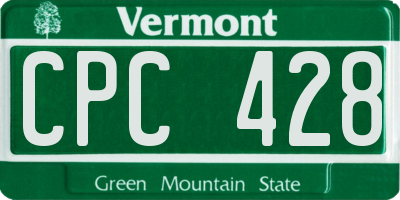 VT license plate CPC428