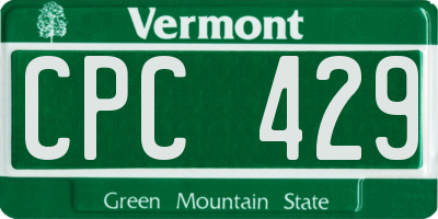 VT license plate CPC429