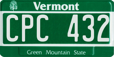 VT license plate CPC432