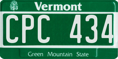VT license plate CPC434
