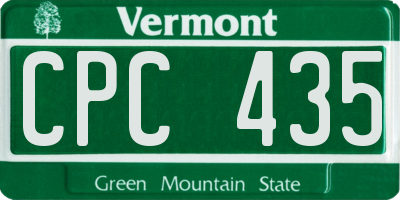 VT license plate CPC435