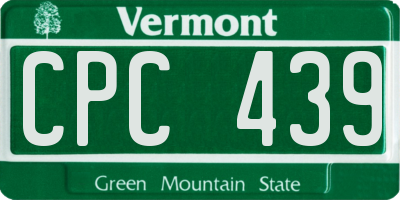 VT license plate CPC439