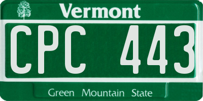 VT license plate CPC443