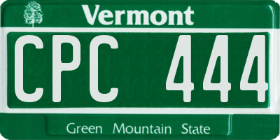 VT license plate CPC444