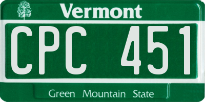 VT license plate CPC451