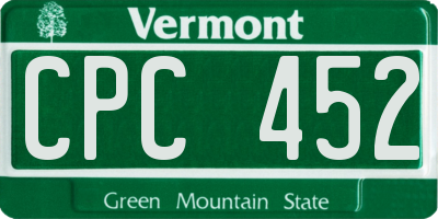 VT license plate CPC452