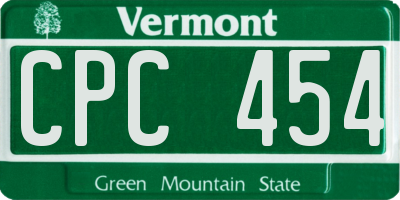 VT license plate CPC454
