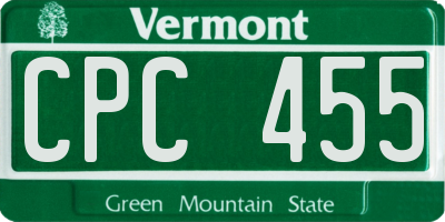 VT license plate CPC455