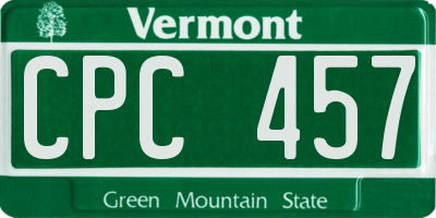 VT license plate CPC457