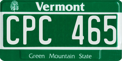 VT license plate CPC465
