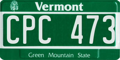 VT license plate CPC473