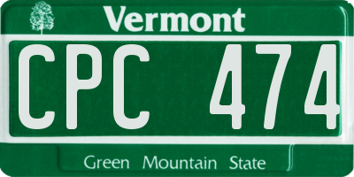 VT license plate CPC474