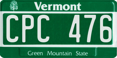 VT license plate CPC476